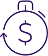 icon showing money moving fast